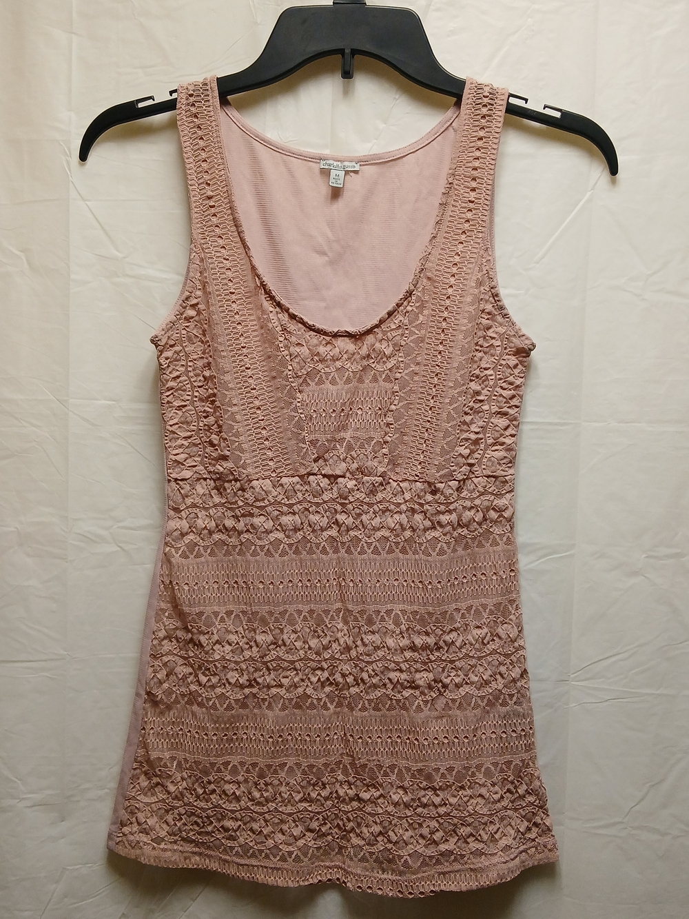 Charlotte Russe Blush Pink Lace Tank Top